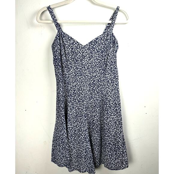 Accomplice Clothing Co. Blue Sweetheart Ditsy Floral Cottagecore Hipster Romper - Picture 1 of 10